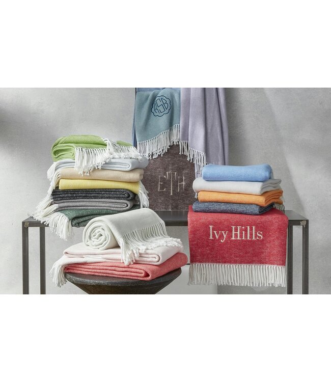 Matouk Pezzo Throw - Monogrammed VERMONT