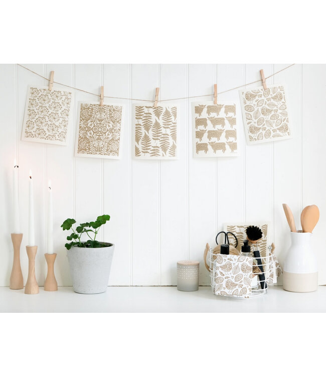 Swedish Dishcloth - Highland Cow - Sand
