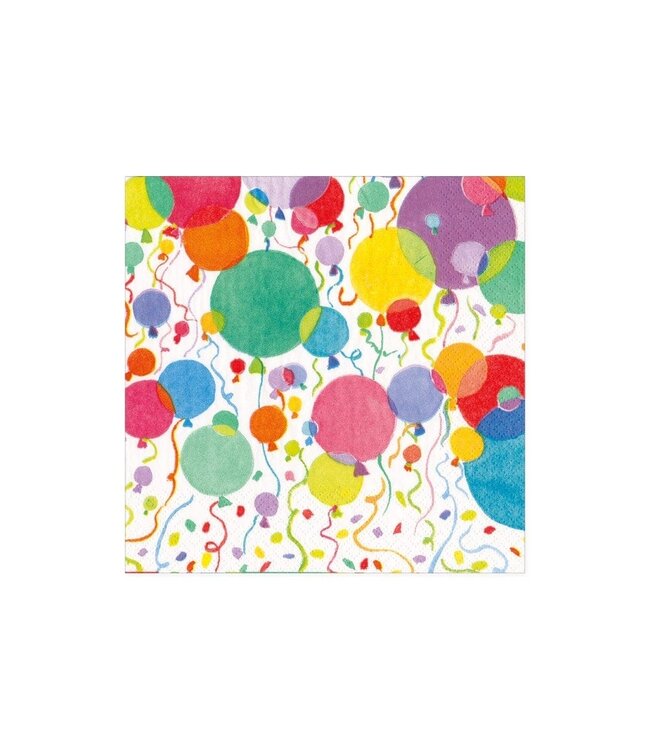 Caspari Balloons & Confetti Cocktail Napkin
