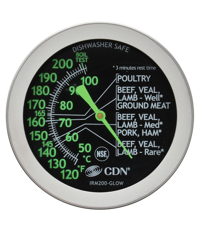 CDN ProAccurate® Stainless Steal Dial Meat Thermometer – Glow
