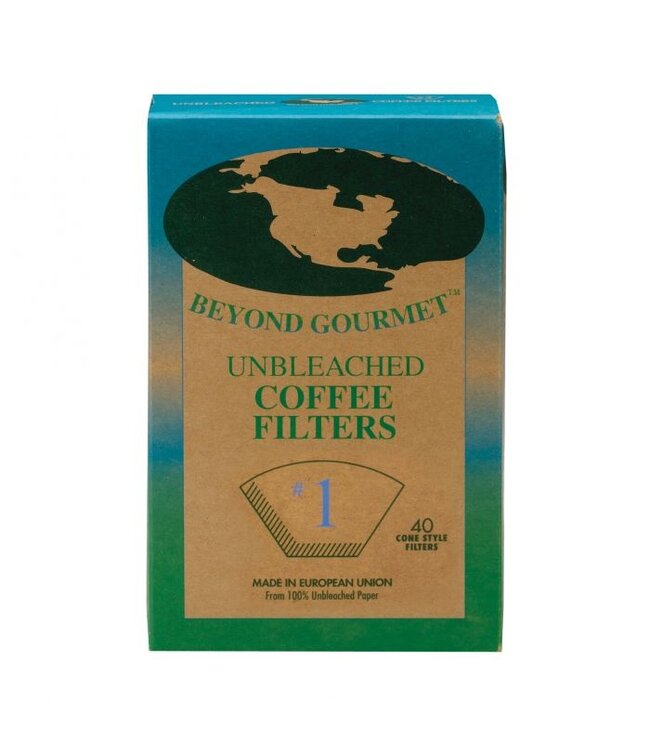 HIC Harold Import Company Beyond Gourmet Unbleached Coffee Filters - Brews 1 to 2 Cups