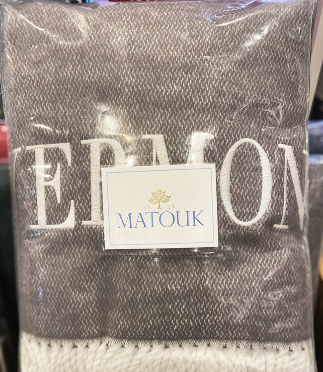 Matouk Pezzo Throw - Monogrammed VERMONT