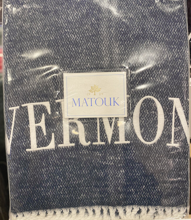 Matouk Pezzo Throw - Monogrammed VERMONT