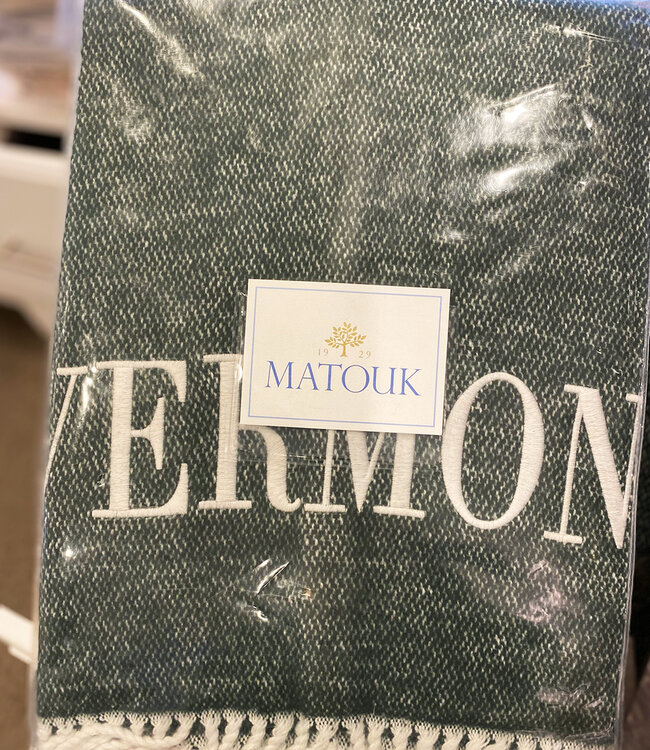 Matouk Pezzo Throw - Monogrammed VERMONT
