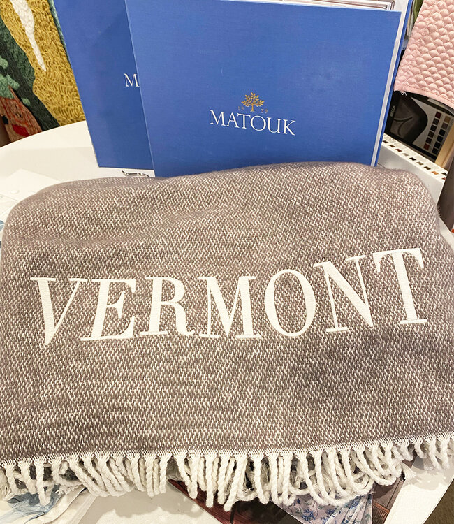 Matouk Pezzo Throw - Monogrammed VERMONT