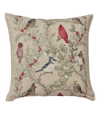 Coral & Tusk Pillow - Winter Birds