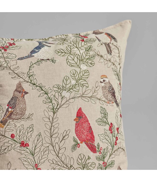 Coral & Tusk Pillow - Winter Birds