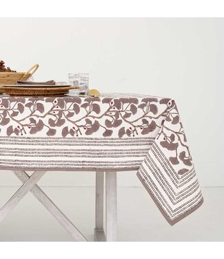 Pomegranate Ginkgo Taupe Tablecloth