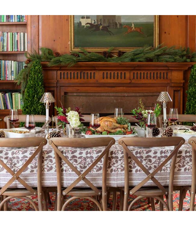 Pomegranate Ginkgo Taupe Tablecloth
