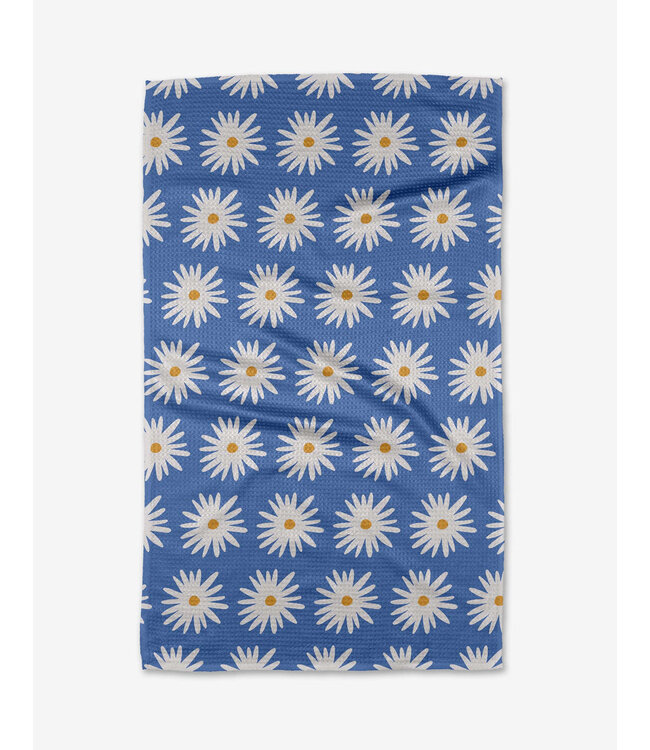 Geometry Tea Towels - Blue Daisies