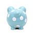 Child to Cherish Piggy Bank - Blue w/White Dot