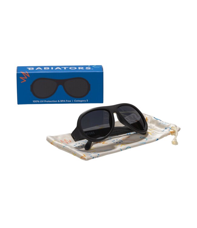 Jet Black Aviators Sunglasses