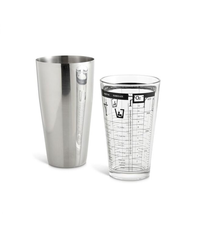 HIC Harold Import Company HIC Bar Boston Cocktail Shaker with Recipes