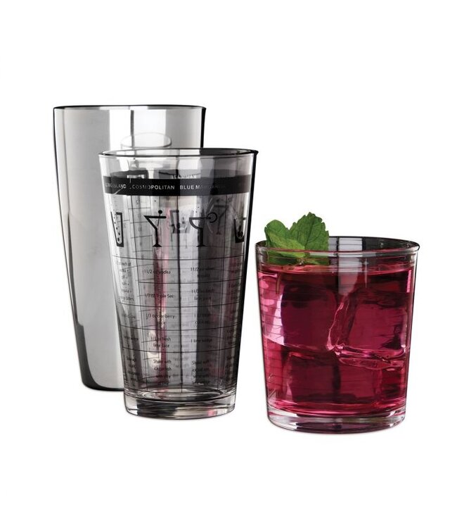 HIC Harold Import Company HIC Bar Boston Cocktail Shaker with Recipes