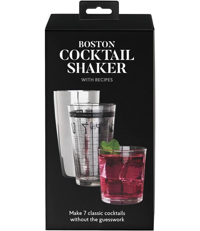 HIC Harold Import Company HIC Bar Boston Cocktail Shaker with Recipes