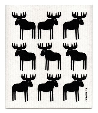Swedish Dishcloth - Moose - Black