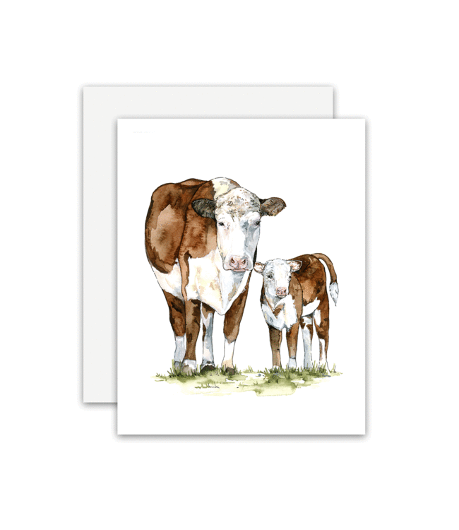 Momma and Baby Cow Card