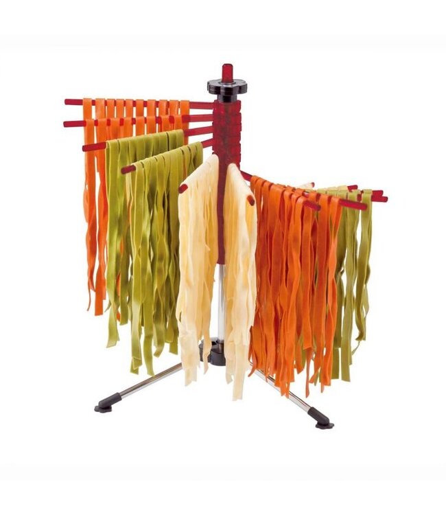 HIC Harold Import Company Fantes Collapsible Pasta Drying Rack, Red