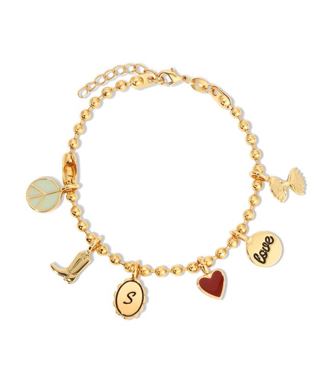 Lucky Feather Lucky Feather - Charm Garden Gold Bracelet