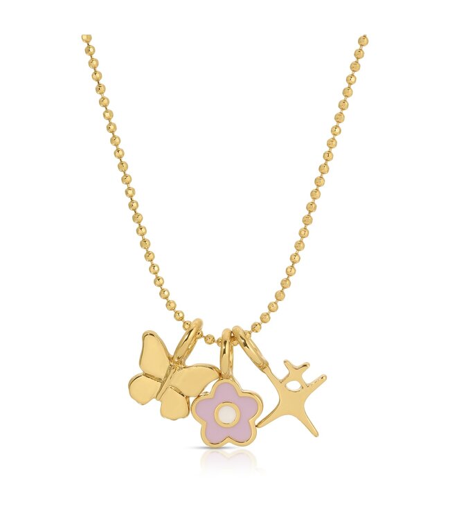 Lucky Feather Lucky Feather - Charm Garden Gold Necklace