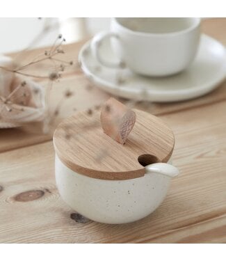 Casafina Pacifica - Sugar Bowl w/Spoon & Wood Lid