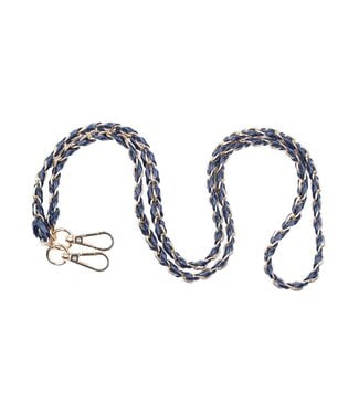 Pom Pom London Strap - Gold Chain Navy Weave