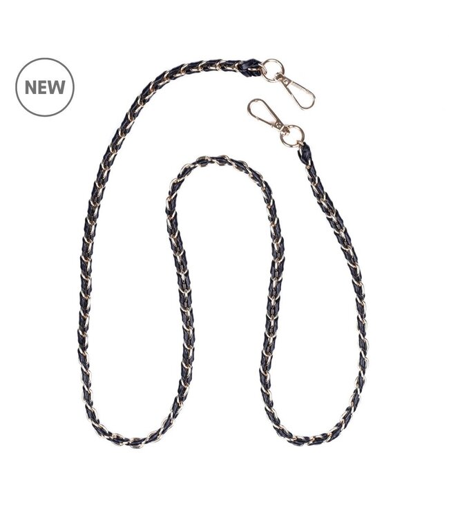 Pom Pom London Strap - Gold Chain Black Weave