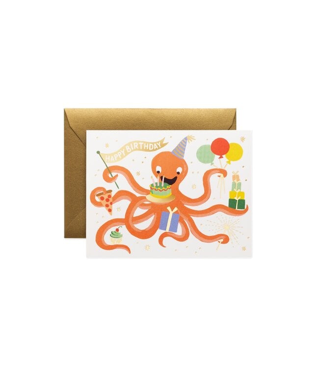 Rifle Paper Co Octopus Birthday Greeting Card