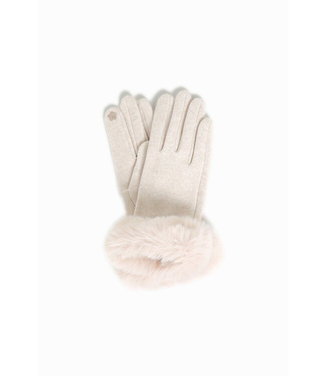 Chic Faux Fur Cuffed Gloves