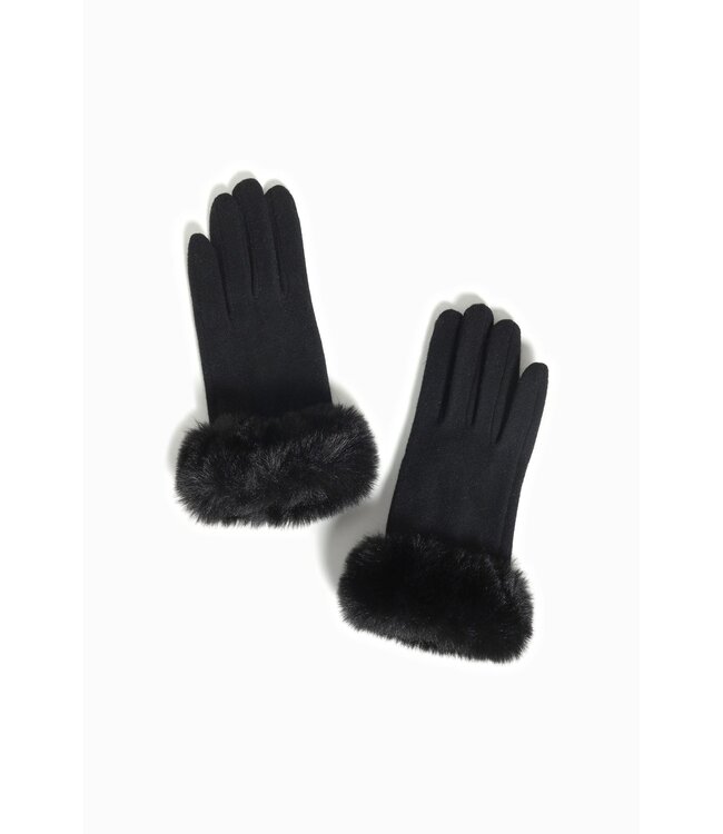 Chic Faux Fur Cuffed Gloves