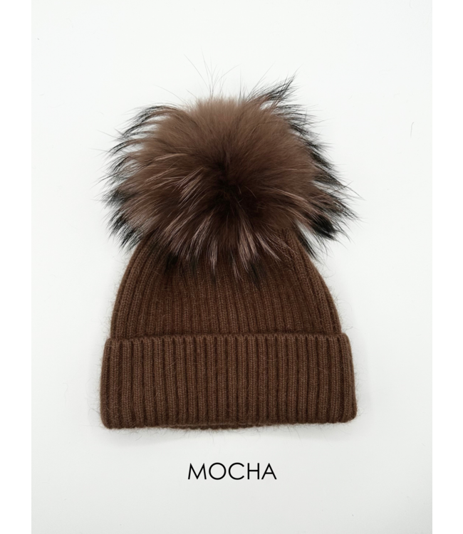 Linda Richards Angora Pom Pom Hat