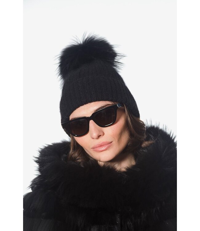 Linda Richards Angora Pom Pom Hat