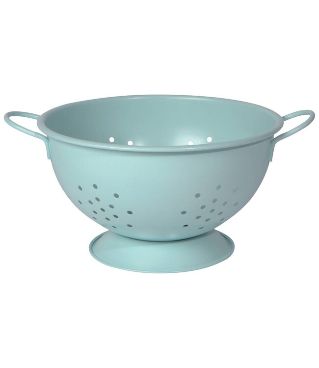 Matte Steel Robins Egg Blue Colander - Large