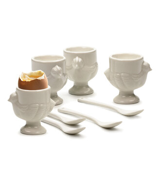 RSVP Porcelain Egg Cup & Spoon Set