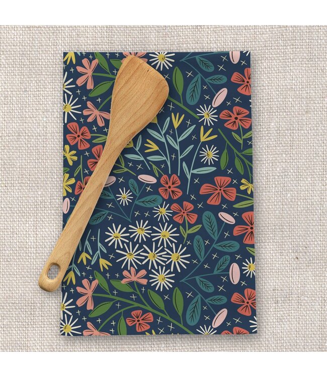 Overflow Garden Navy Tea Towel