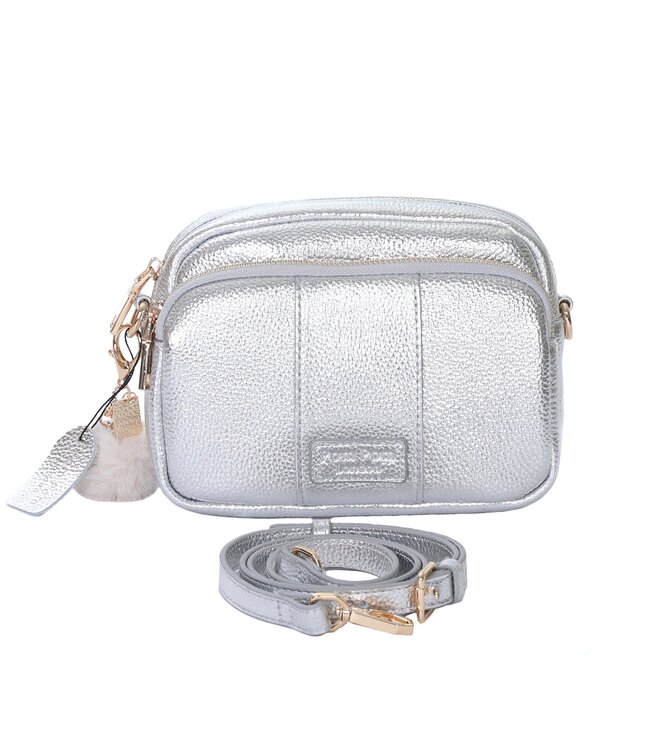 Pom Pom London The Original Bag - Metallic Silver