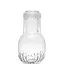 Embossed Glass Carafe w/ 8 oz. Embossed Drinking Glass - Set of 2