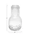 Embossed Glass Carafe w/ 8 oz. Embossed Drinking Glass - Set of 2