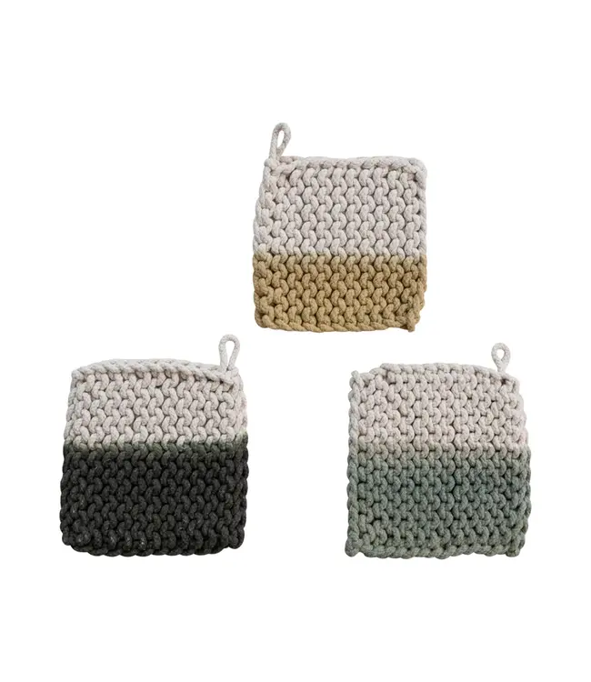 Cotton Crocheted Dip Dyed Pot Holder