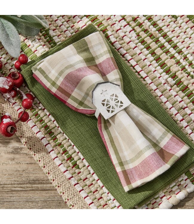 Barn Napkin Ring - White Distressed