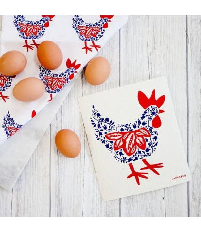 Kitchen Towel - Hen - Blue
