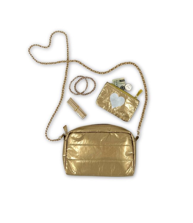 Hi, Love Gold - Mini Puffer Change Purse