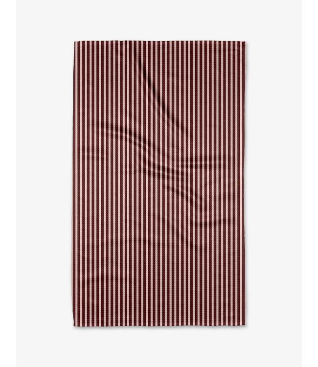 Geometry Tea Towel - Cranberry Stripe