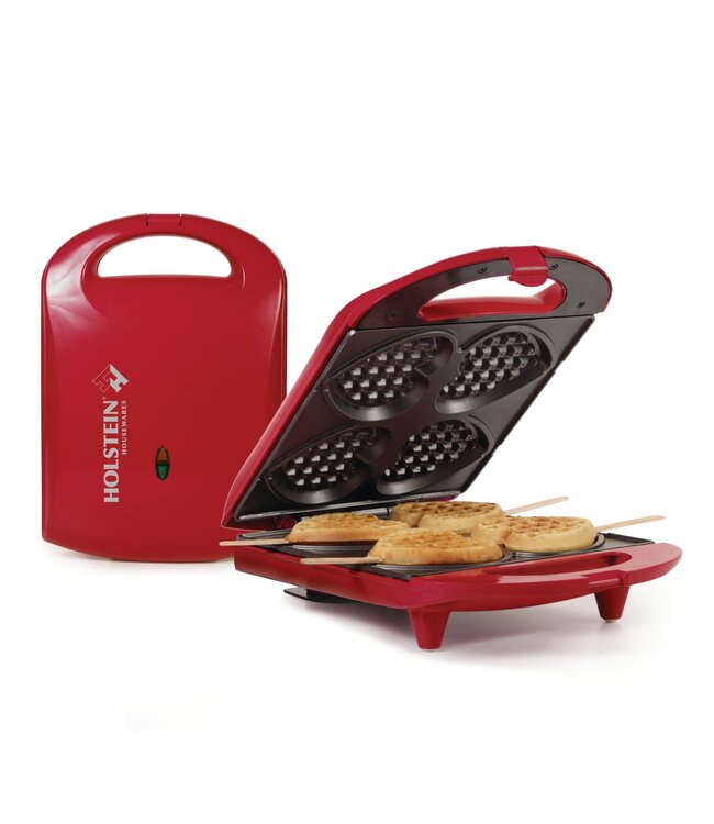 Heart Shaped Waffle Maker - Red