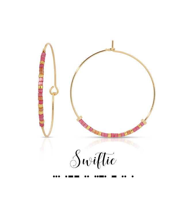 Dot & Dash Morse Code Hoop Earrings