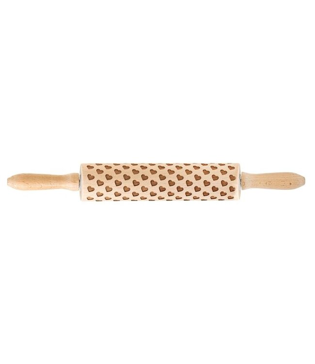 HIC Harold Import Company Mrs. Anderson's Baking Heart Design Rolling Pin, 8in