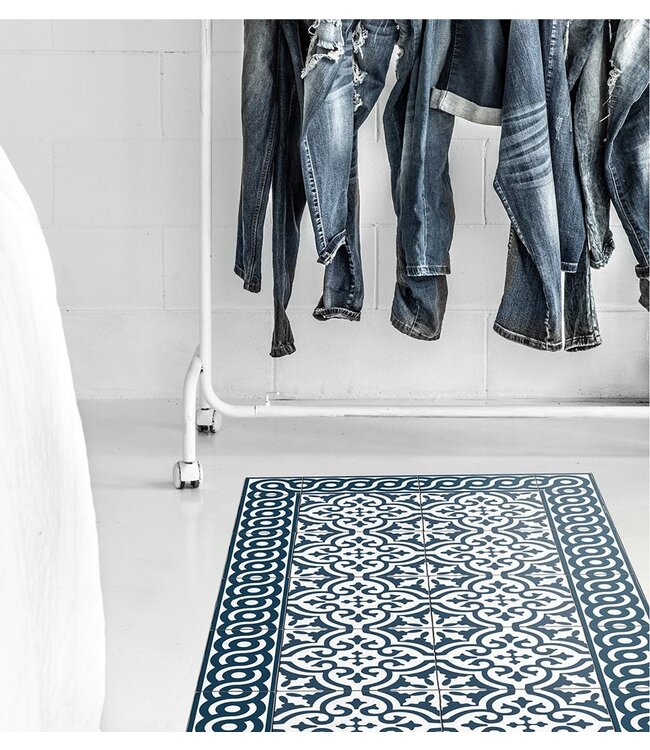 Beija Flor Mountain Indigo Vinyl Rug