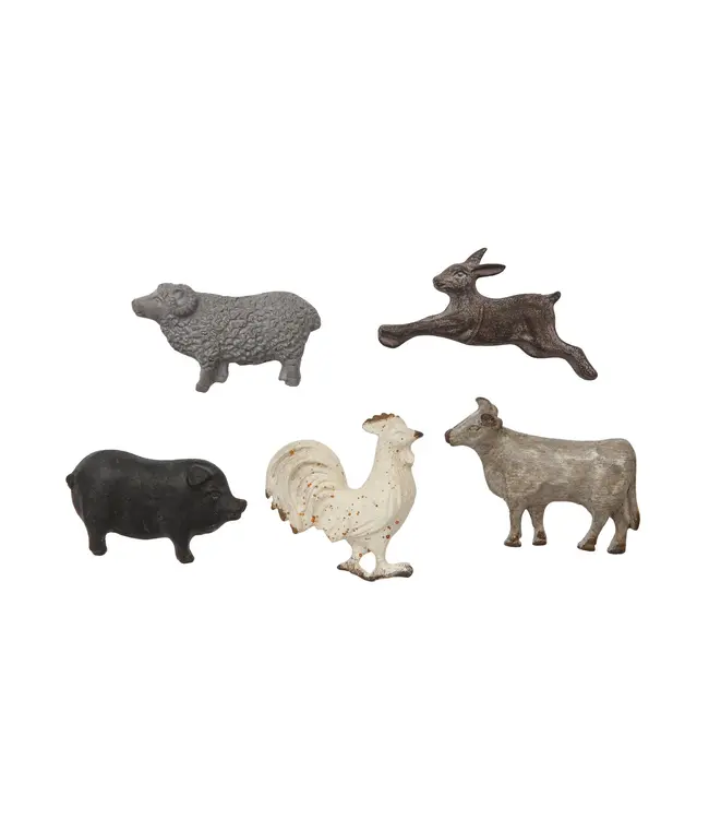 Pewter Animal Magnets on Card - S/5
