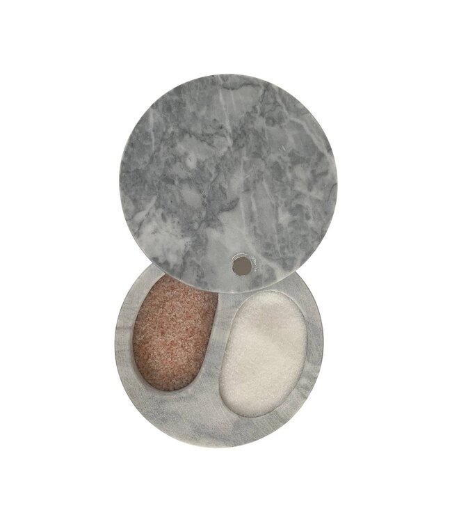 White Marble DBL Salt Cellar