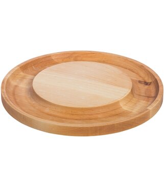 JK Adams Maple Round Cheese Board with Cracker Groove